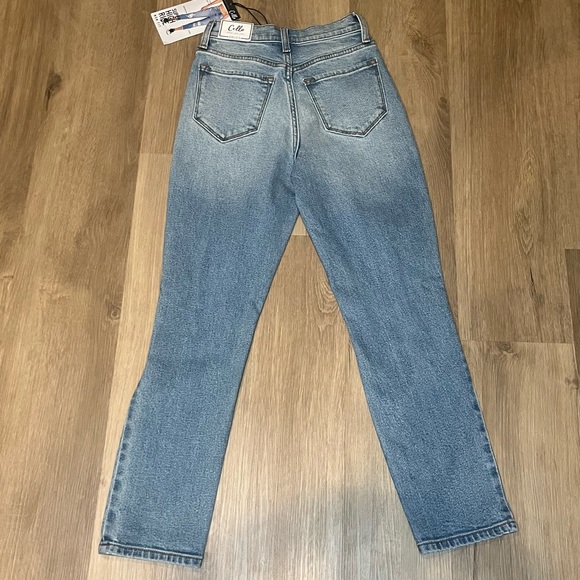 90s Style Cello Super High Rise Distressed Mom Jeans Light Wash Size 00/23 - Picture 5 of 6